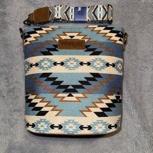 Wrangler Dual Sided Native Print Canvas Crossbody Bag